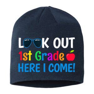 1st Grade Boy Girl Look out 1st Grade Here I Come Sustainable Beanie