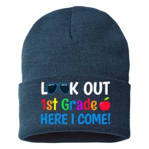 1st Grade Boy Girl Look out 1st Grade Here I Come Sustainable Knit Beanie