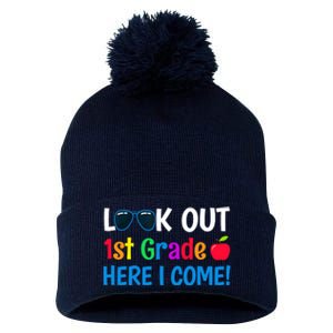 1st Grade Boy Girl Look out 1st Grade Here I Come Pom Pom 12in Knit Beanie