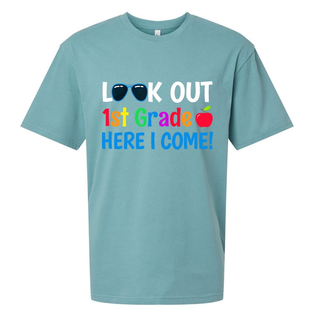 1st Grade Boy Girl Look out 1st Grade Here I Come Sueded Cloud Jersey T-Shirt