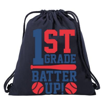 1st Grade Back To School First Grade Batter Up Baseball Gift Drawstring Bag