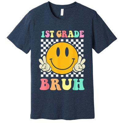 1st Grade Bruh Hippie Smile Face Back To School Teacher Kid Premium T-Shirt