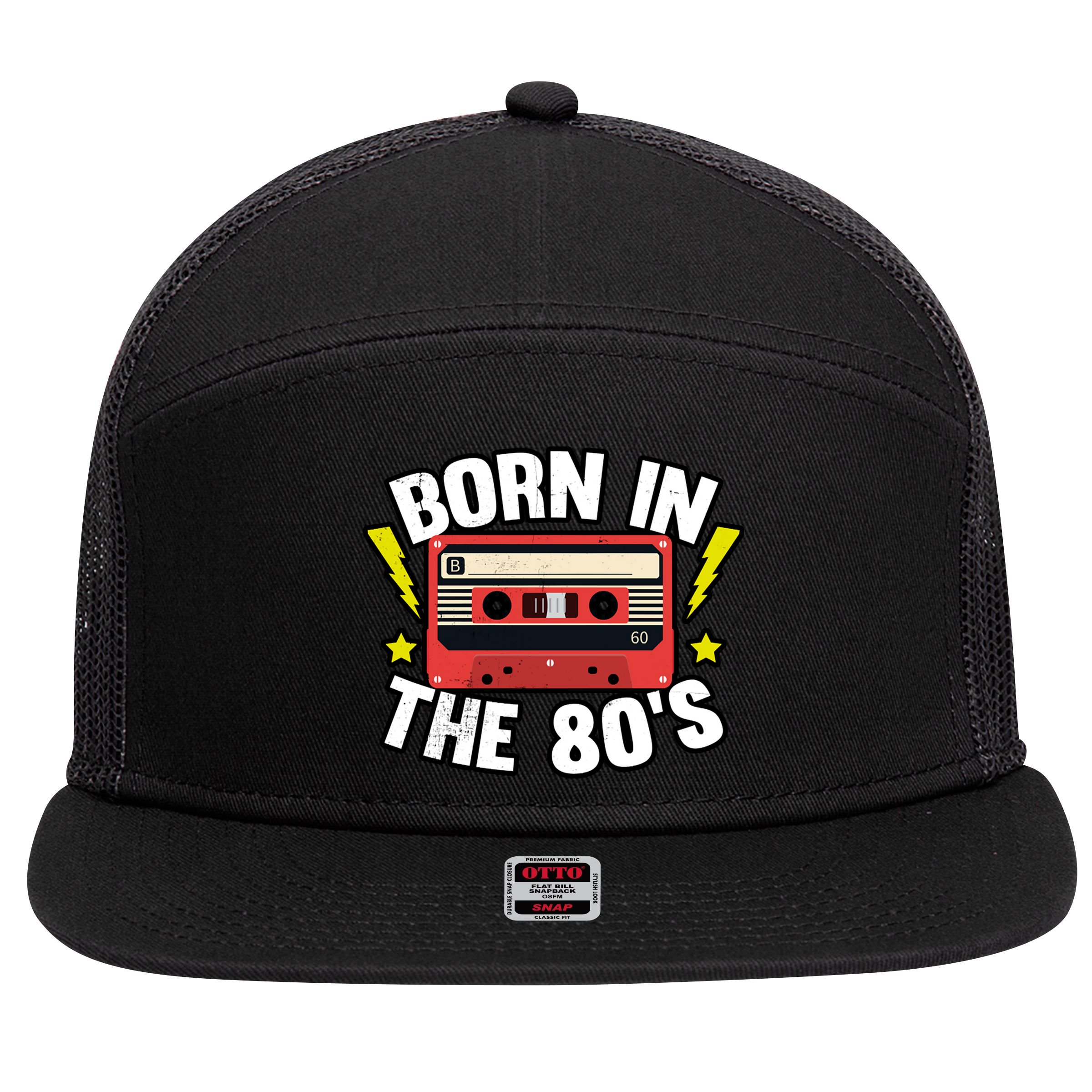 1980 Generation Cassette Retro Party Costume 80S Bro 80S 7 Panel Mesh Trucker Snapback Hat