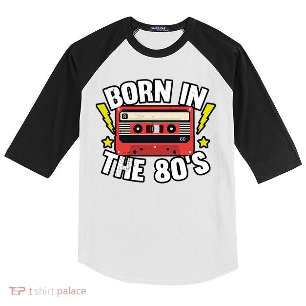 1980 Generation Cassette Retro Party Costume 80S Bro 80S Kids Colorblock Raglan Jersey