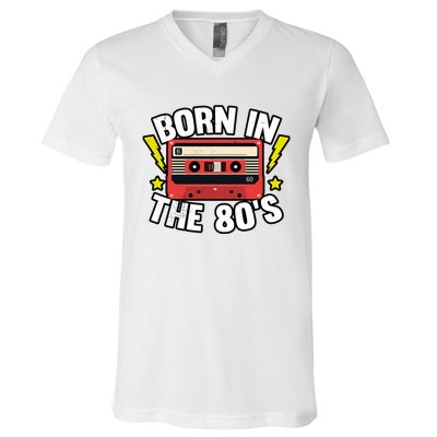 1980 Generation Cassette Retro Party Costume 80S Bro 80S V-Neck T-Shirt