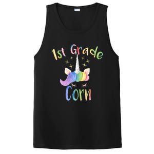 1St Grade Corn First Grade Teacher Unicorn Back To School Gift PosiCharge Competitor Tank