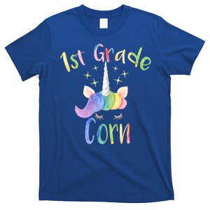 1St Grade Corn First Grade Teacher Unicorn Back To School Gift T-Shirt