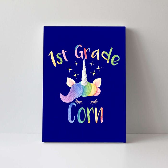 1St Grade Corn First Grade Teacher Unicorn Back To School Gift Canvas