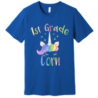 1St Grade Corn First Grade Teacher Unicorn Back To School Gift Premium T-Shirt