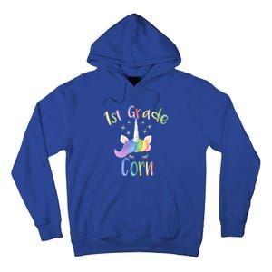 1St Grade Corn First Grade Teacher Unicorn Back To School Gift Tall Hoodie