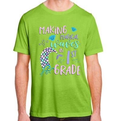 1st Grade Cute Mermaid Frist Day Back To School Adult ChromaSoft Performance T-Shirt