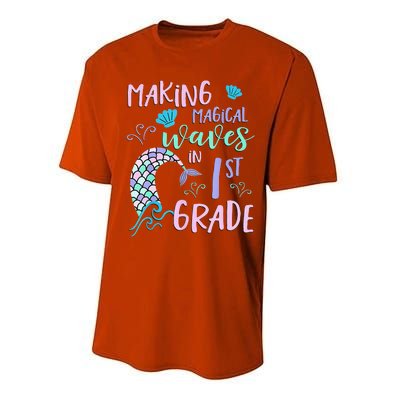 1st Grade Cute Mermaid Frist Day Back To School Performance Sprint T-Shirt