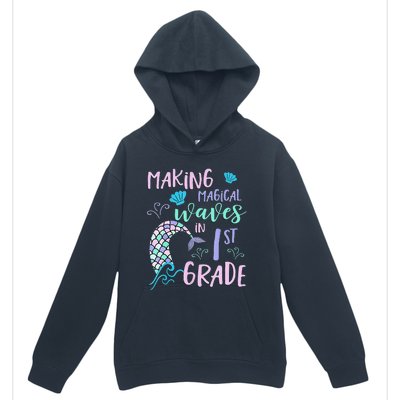 1st Grade Cute Mermaid Frist Day Back To School Urban Pullover Hoodie