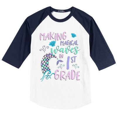 1st Grade Cute Mermaid Frist Day Back To School Baseball Sleeve Shirt