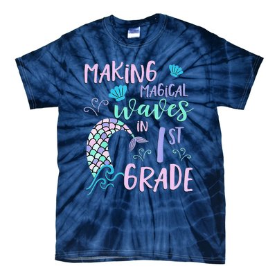 1st Grade Cute Mermaid Frist Day Back To School Tie-Dye T-Shirt