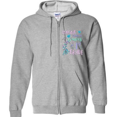 1st Grade Cute Mermaid Frist Day Back To School Full Zip Hoodie