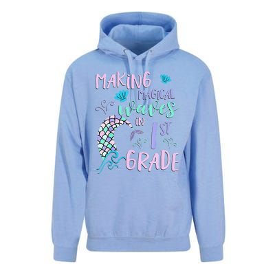 1st Grade Cute Mermaid Frist Day Back To School Unisex Surf Hoodie