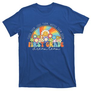 1st Grade Dream Team Groovy Rainbow Back To School Teacher T-Shirt