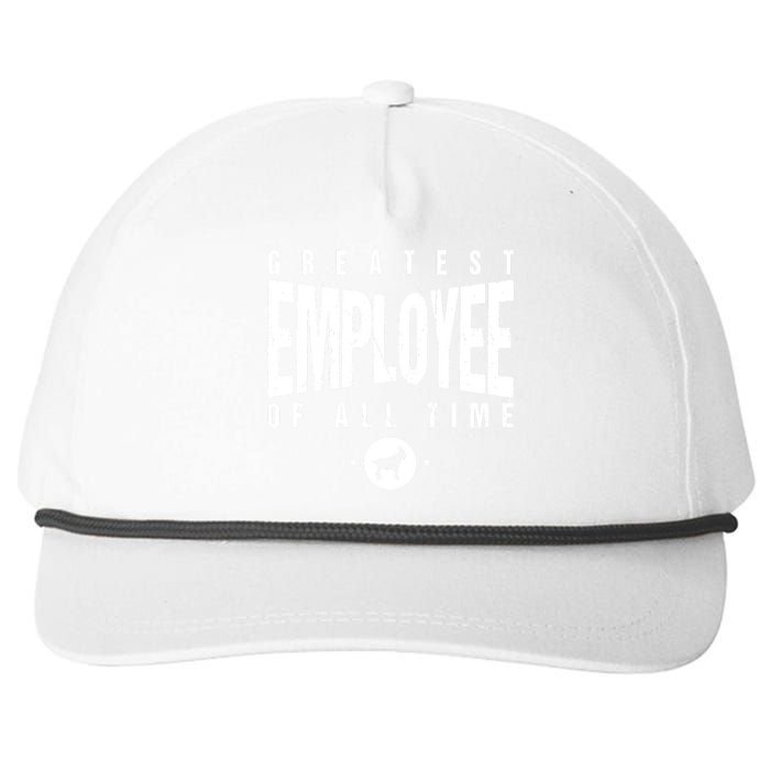 1 Greatest Employee Of All Time Employee 1 Employee Goat Snapback Five-Panel Rope Hat