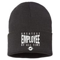 1 Greatest Employee Of All Time Employee 1 Employee Goat Sustainable Knit Beanie