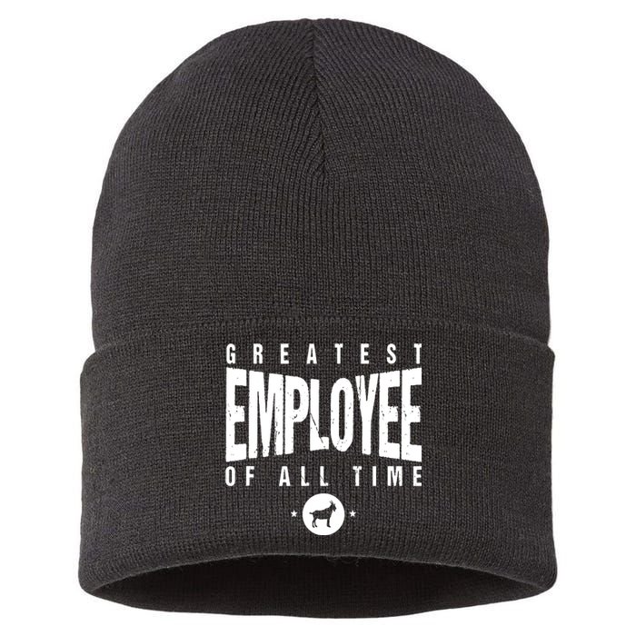 1 Greatest Employee Of All Time Employee 1 Employee Goat Sustainable Knit Beanie