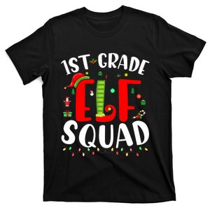 1st Grade Elf Squad Funny Christmas Elf Teacher Student Gift T-Shirt