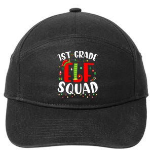 1st Grade Elf Squad Funny Christmas Elf Teacher Student Gift 7-Panel Snapback Hat