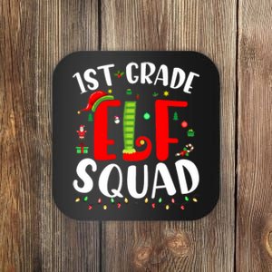 1st Grade Elf Squad Funny Christmas Elf Teacher Student Gift Coaster