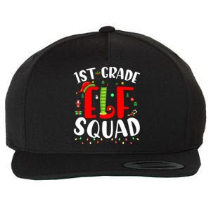 1st Grade Elf Squad Funny Christmas Elf Teacher Student Gift Wool Snapback Cap