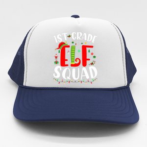 1st Grade Elf Squad Funny Christmas Elf Teacher Student Gift Trucker Hat