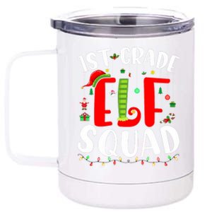 1st Grade Elf Squad Funny Christmas Elf Teacher Student Gift 12 oz Stainless Steel Tumbler Cup