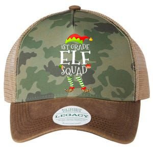 1st Grade Elf Squad Funny Elementary Teacher Christmas  Legacy Tie Dye Trucker Hat