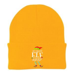 1st Grade Elf Squad Funny Elementary Teacher Christmas  Knit Cap Winter Beanie