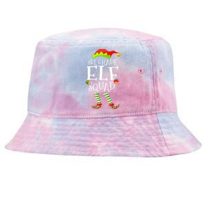 1st Grade Elf Squad Funny Elementary Teacher Christmas  Tie-Dyed Bucket Hat