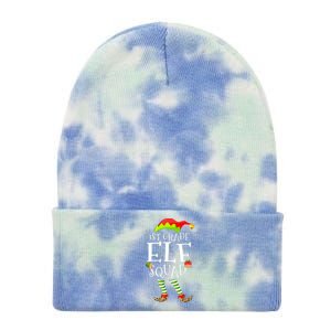 1st Grade Elf Squad Funny Elementary Teacher Christmas  Tie Dye 12in Knit Beanie