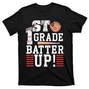 1st Grade First Day of School 1st Grade Batter Up Baseball T-Shirt