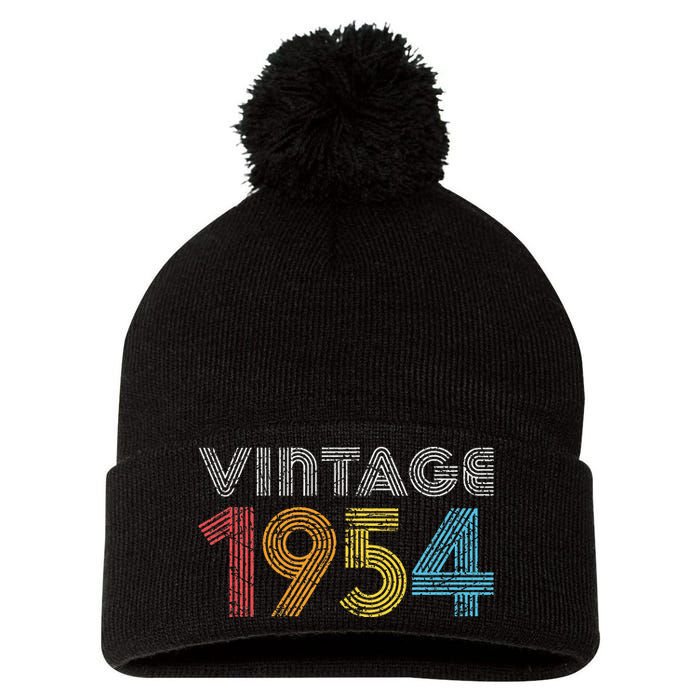 1954 Gift For Women Made Born In 1954 Pom Pom 12in Knit Beanie