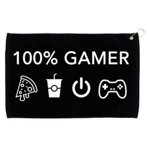 100% Gamer Funny Pizza Power Controller Cool Gamer Gift Grommeted Golf Towel