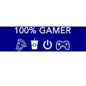 100% Gamer Funny Pizza Power Controller Cool Gamer Gift Bumper Sticker