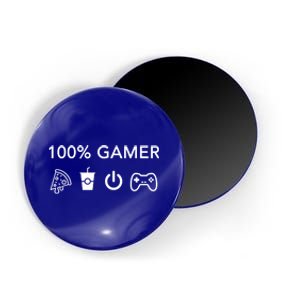 100% Gamer Funny Pizza Power Controller Cool Gamer Gift Magnet