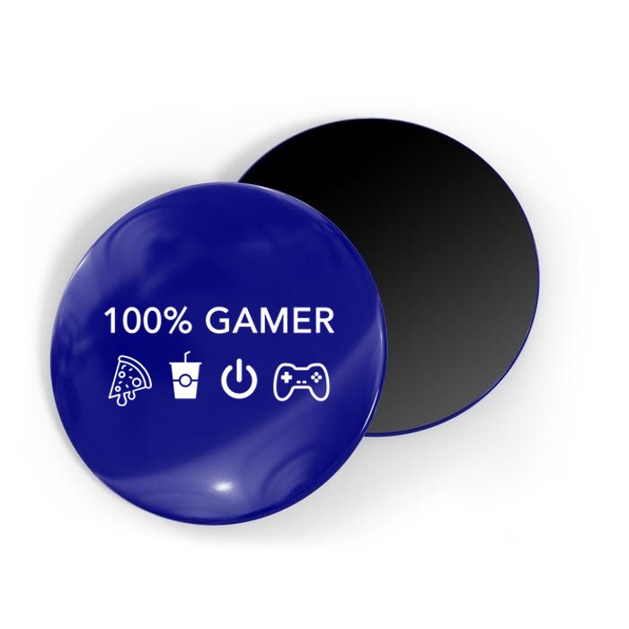 100% Gamer Funny Pizza Power Controller Cool Gamer Gift Magnet