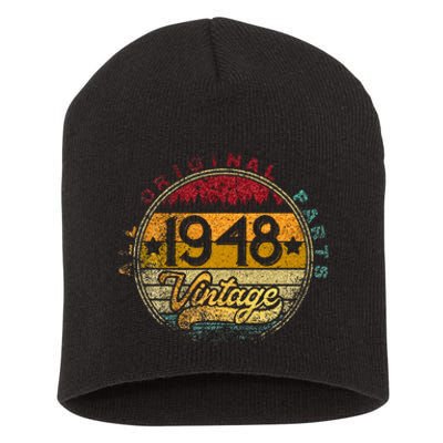 1948 Gift For 75th Birthday 75 Years Old Men Women Vintage Short Acrylic Beanie