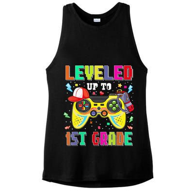 1St Grade Gamer First Day Of First Grade Back To School Ladies PosiCharge Tri-Blend Wicking Tank