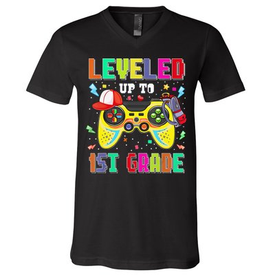 1St Grade Gamer First Day Of First Grade Back To School V-Neck T-Shirt