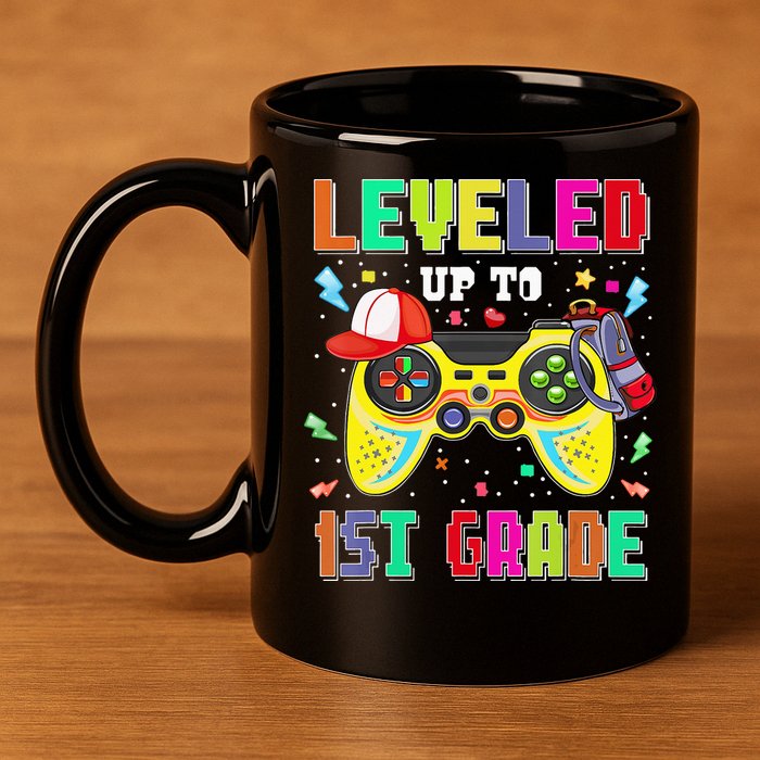 1St Grade Gamer First Day Of First Grade Back To School 11oz C Handle Ceramic Mug