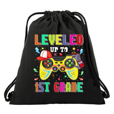 1St Grade Gamer First Day Of First Grade Back To School Drawstring Bag