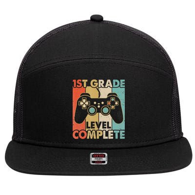1St Grade Graduation Level Complete Video Games 7 Panel Mesh Trucker Snapback Hat