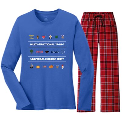 17cute Giftincute Gift1 Universal Holiday Pixel Art Funny Gift Women's Long Sleeve Flannel Pajama Set 