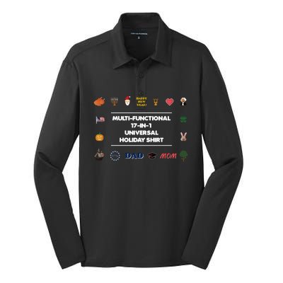 17cute Giftincute Gift1 Universal Holiday Pixel Art (V2) Gift Silk Touch Performance Long Sleeve Polo