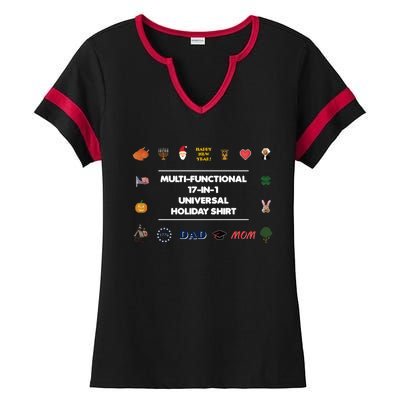 17funny Giftinfunny Gift1 Universal Holiday Pixel Art (V2) Gift Ladies Halftime Notch Neck Tee